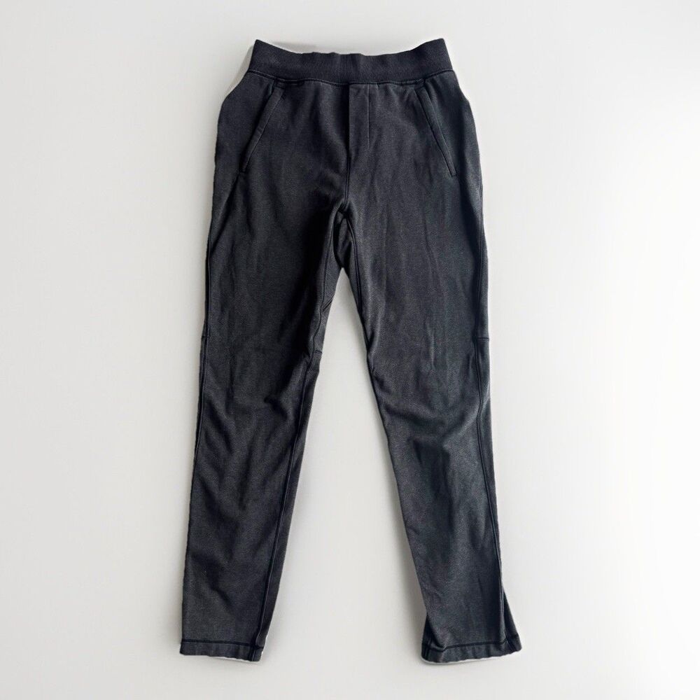 Lululemon Men’s Cross Cut Joggers S Sweat Pants Heathered Black Zip Pockets